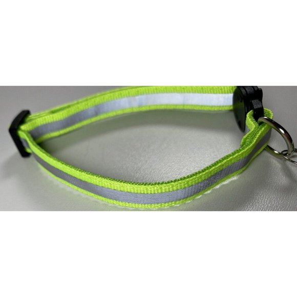 Cat Breakaway Collar New With Jingle Bell And Reflective Strip, Yellow/Green - Picture 4 of 4